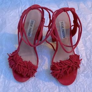 Super cute red high heel sandals